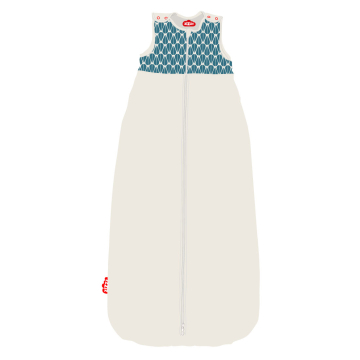 Illustration of summer sleeping bag Blue Leaves 24-48 months