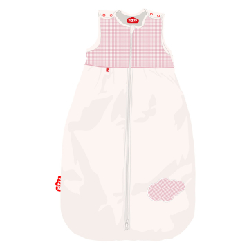 Saco de dormir Vichy Pink / Swisswool & Algodón Ecológico / 70 cm, 90 cm, 110 cm